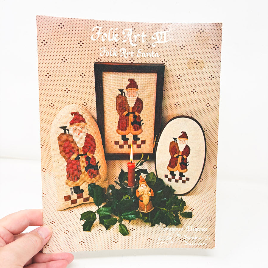 Folk Art VI – Folk Art Santa Homespun Elegance Cross Stitch Pattern