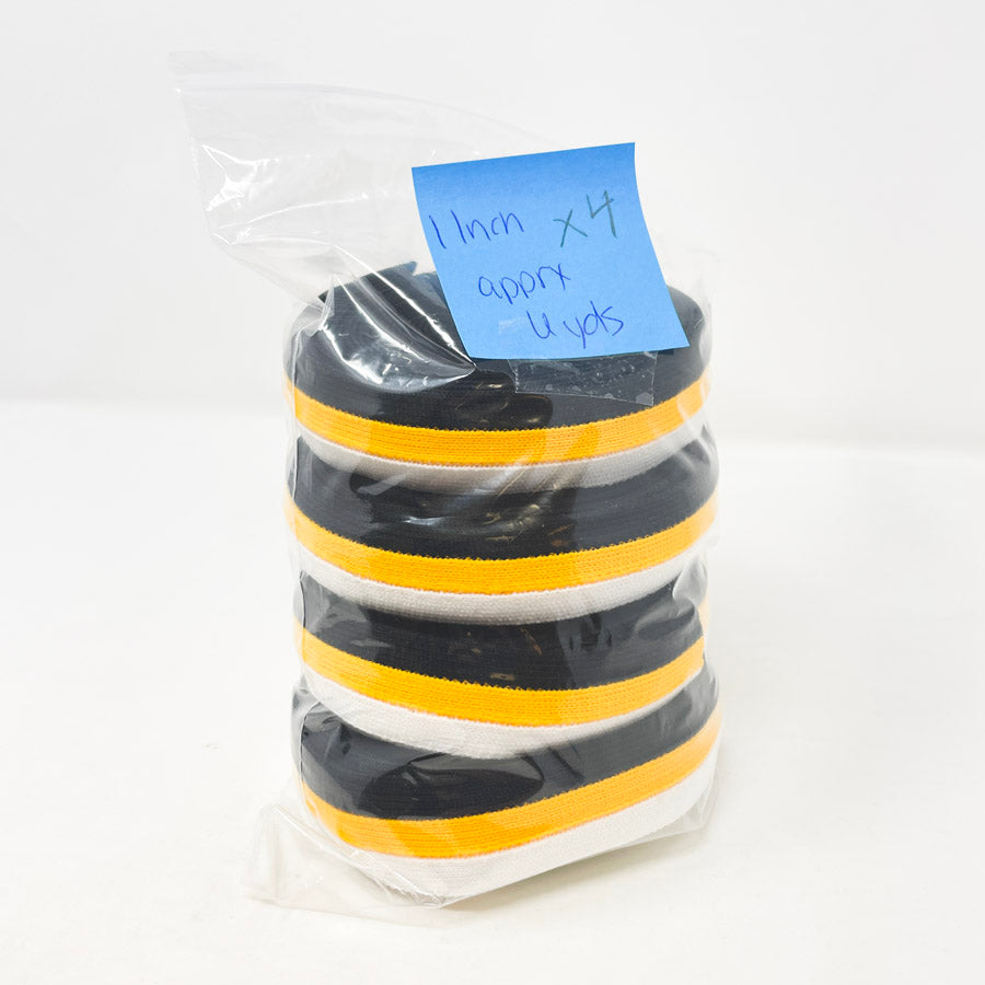 1" Binding Bundle - Black Yellow White Strips Bundle