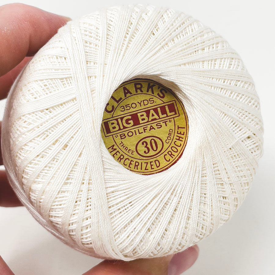 White Clark's Mercerized Crochet Thread