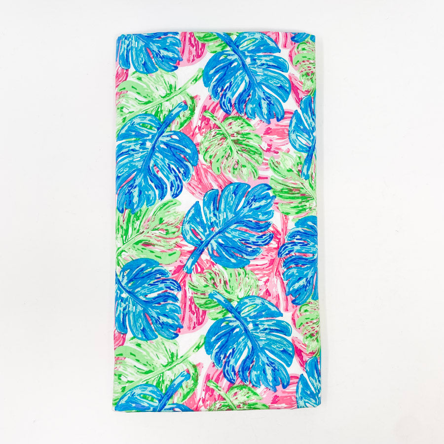 44" x 1.5 yds - Multicolor Monstera Leaf Fabric