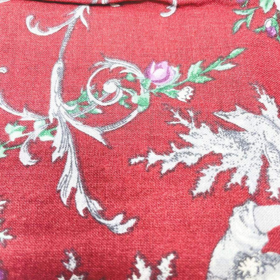 1 yd x 50" - Wine Colored Toile Fabric
