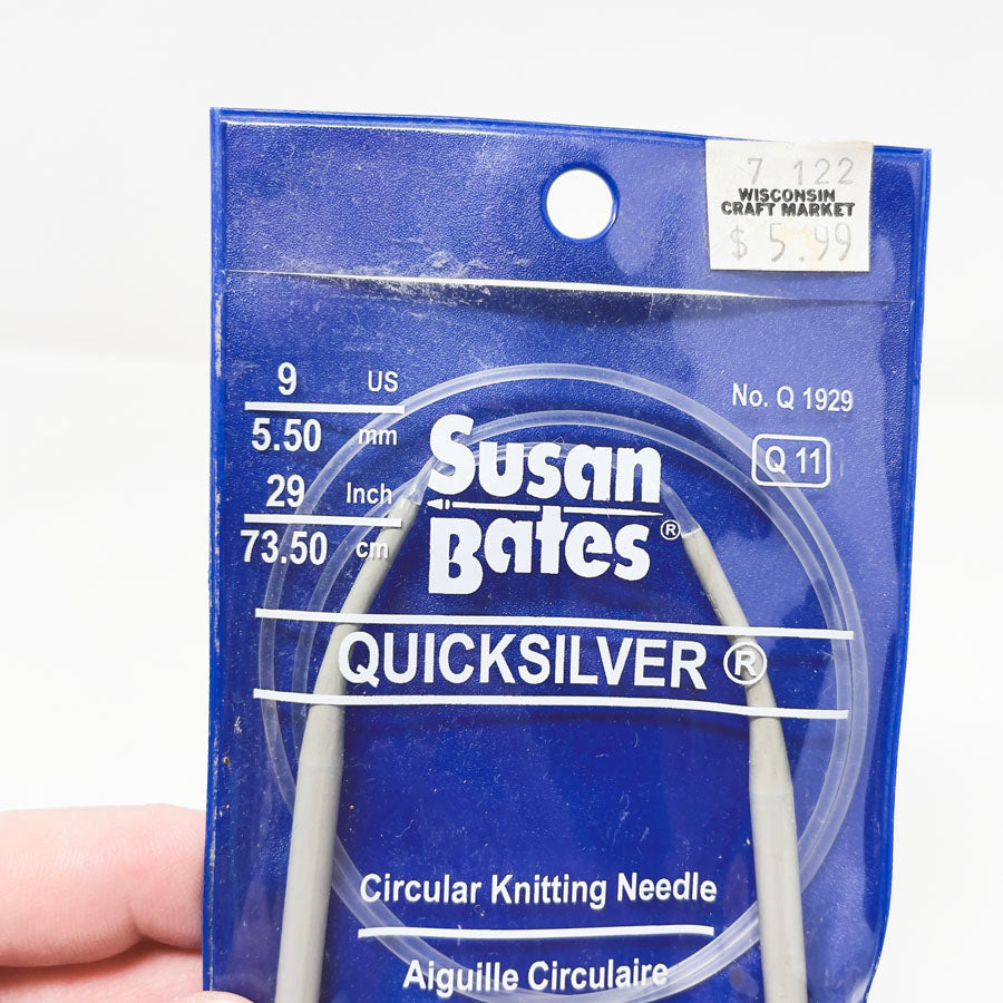 29" - Size 9 - Susan Bates Quicksilver Circular Knitting Needle