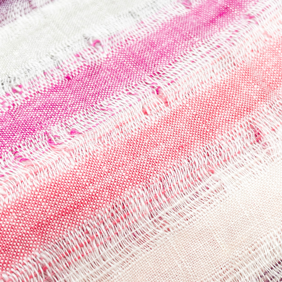 Appx 2 Yds Pink Striped Linen Blend