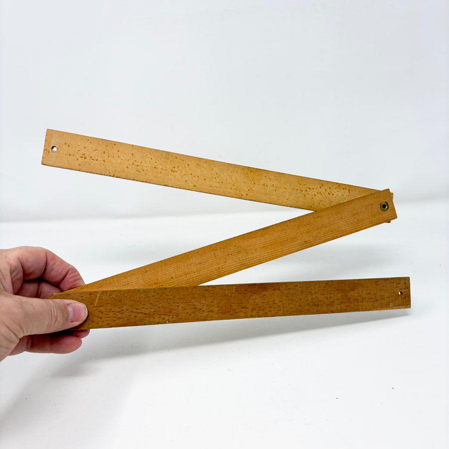Vintage Wooden Folding Advertising Yardstick