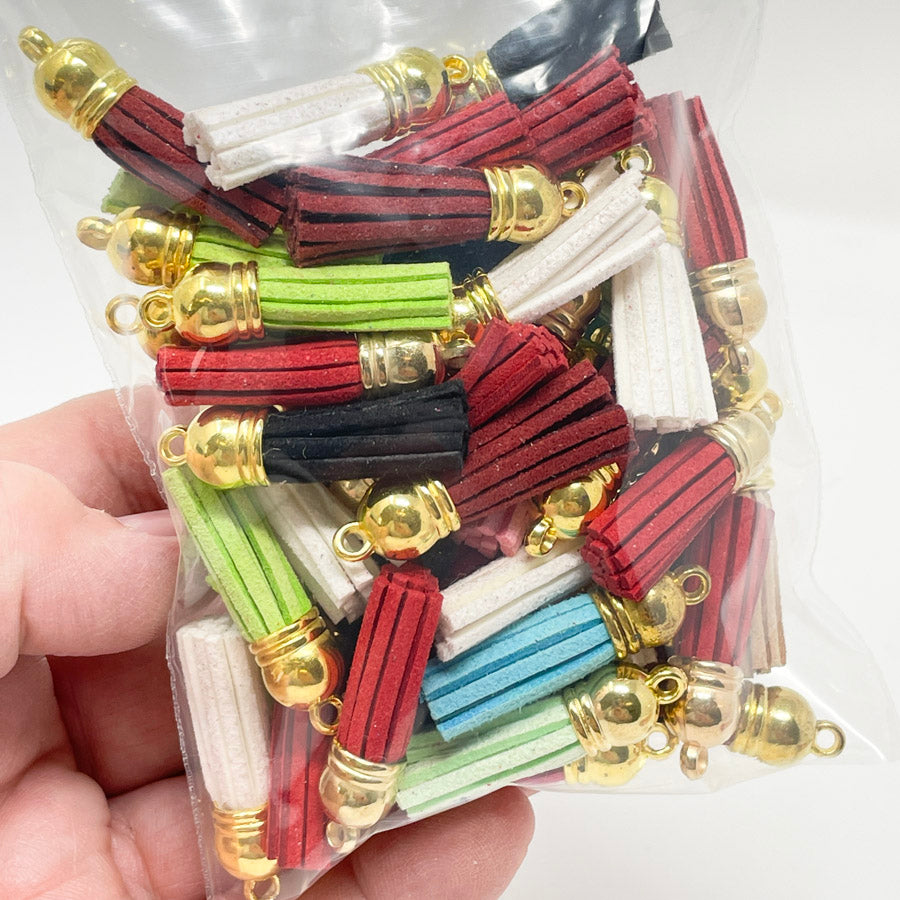 Mixed Color Suede Tassels