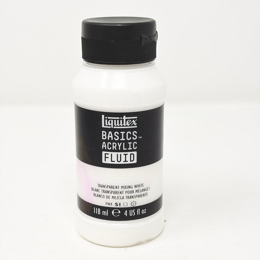 Liquitex Basics Acrylic Fluid- Transparent Mixing White 4oz