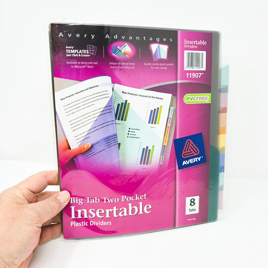 Avery Insertable Big Tab Plastic 2-Pocket Dividers
