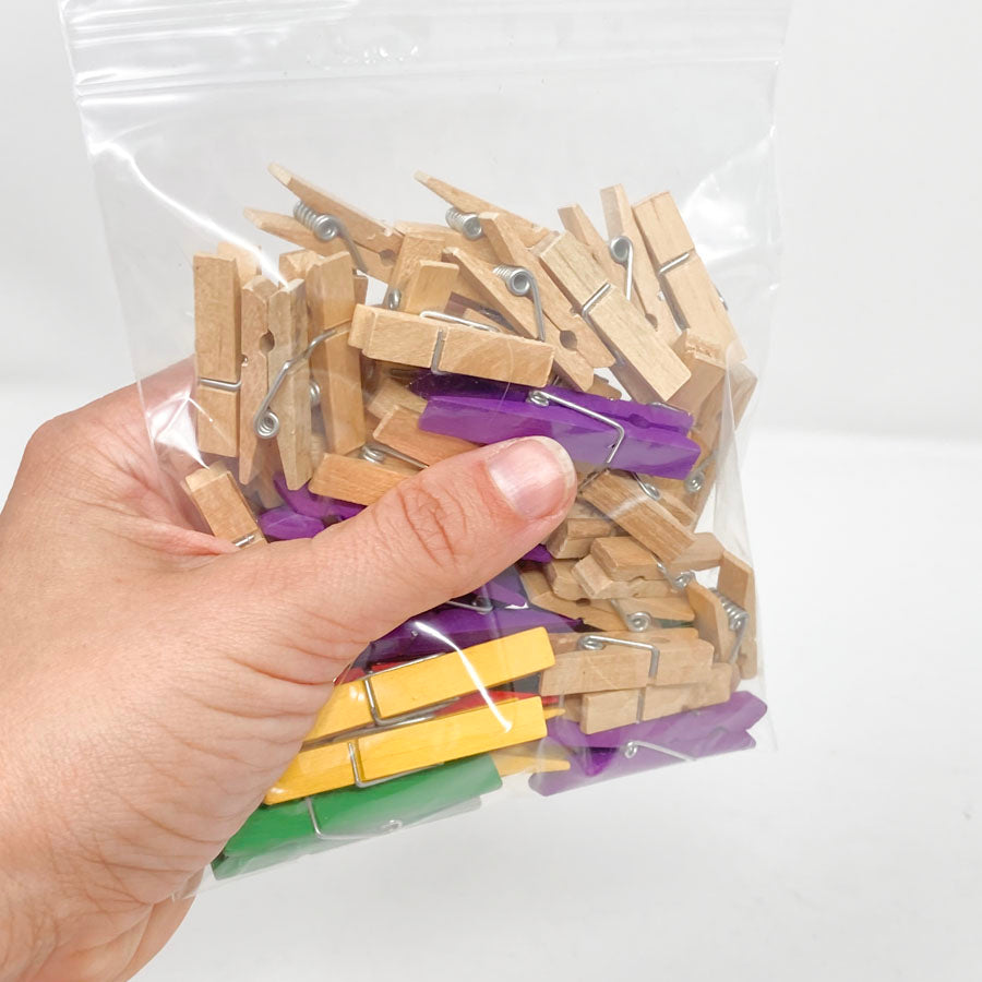 Wooden 1.25" Color-mix Clothes Pin Bundle