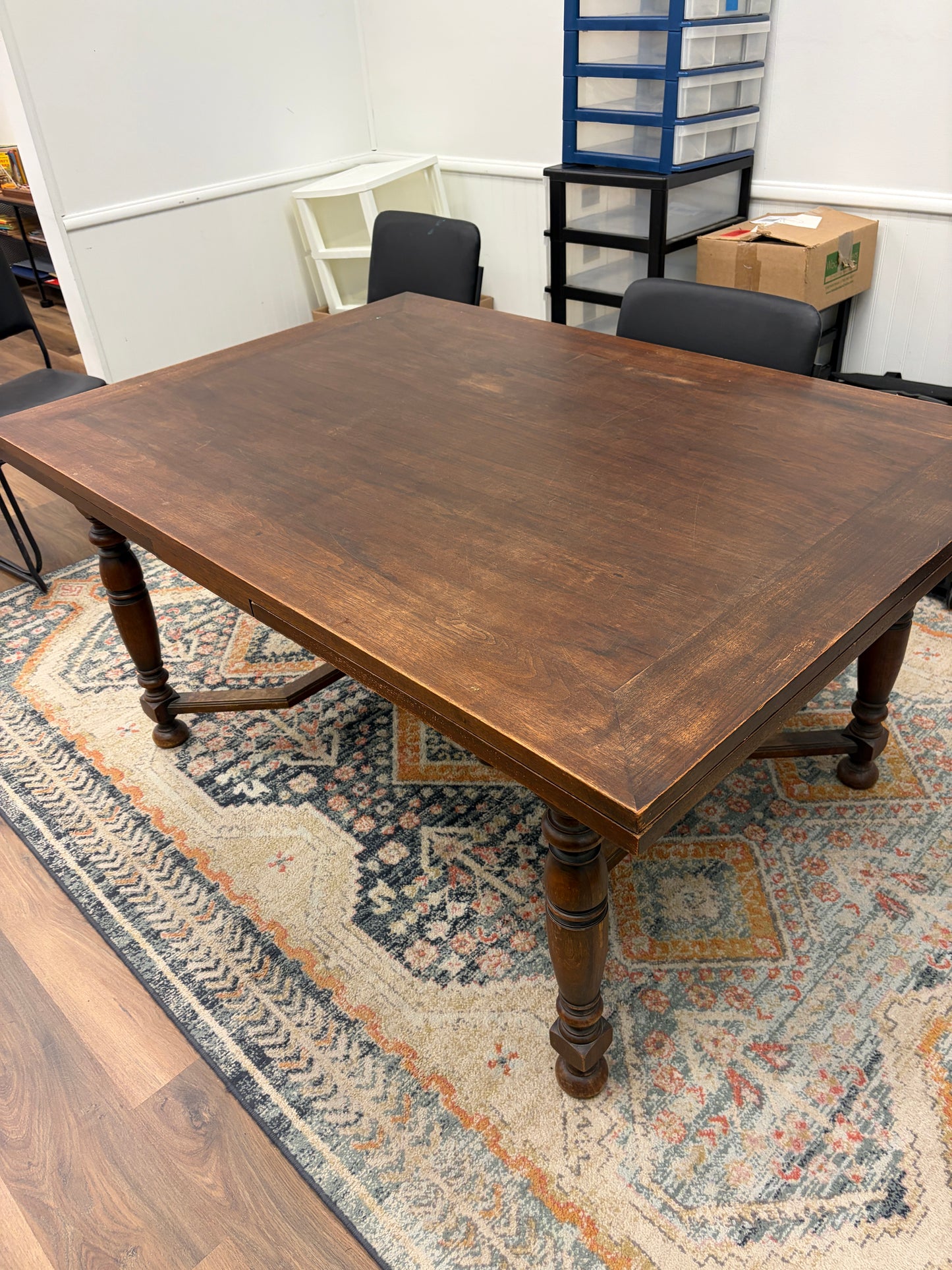 Vintage Expandable Solid Wood Dining Table