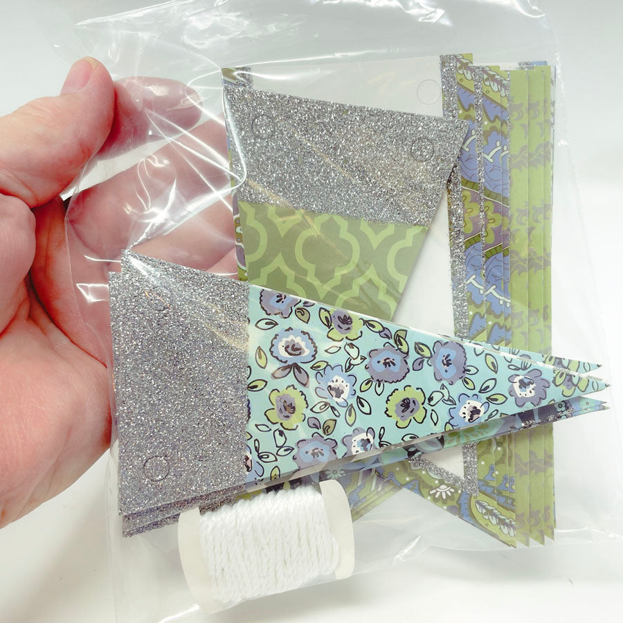 Glitter/Floral Penant and Flag Banner Set