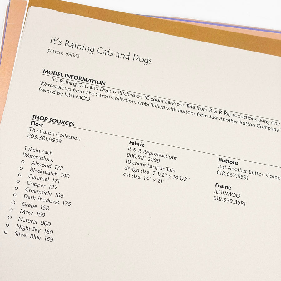 It's Raining Cats & Dogs – Sam Sarah Cross Stitch Pattern