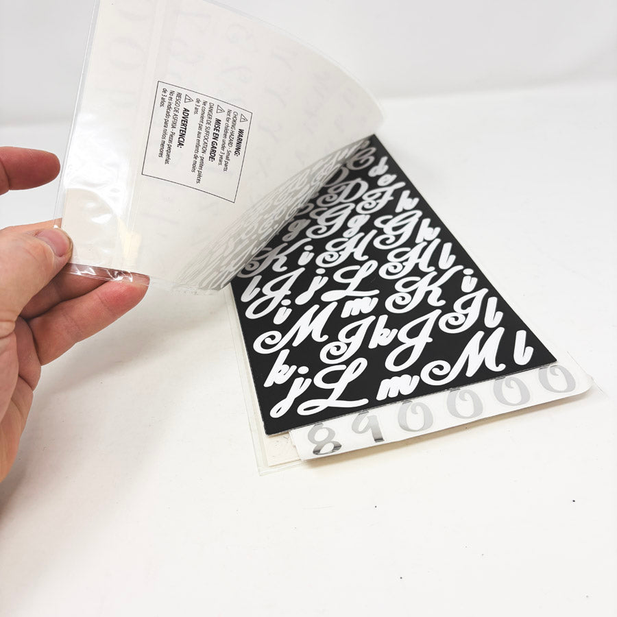 Silver and Black Alphabet Sticker Bundle