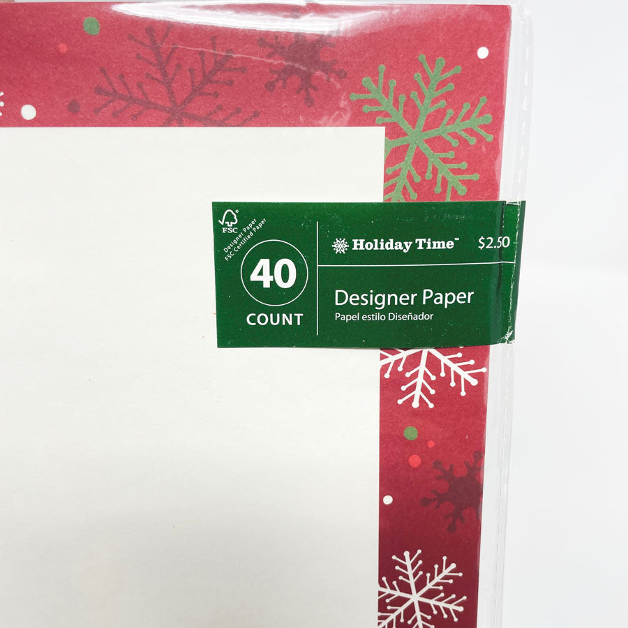 40 ct. Holiday Time Red Snowflake Stationery