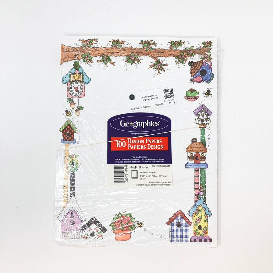Geographics Design Papers for Printing - Birdhouses