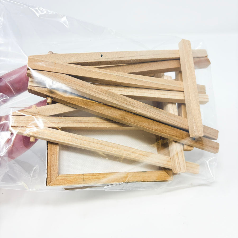 Two Mini Canvases With Three Easels