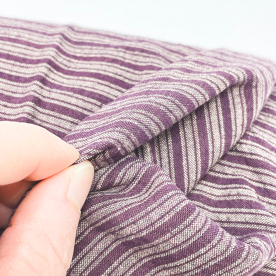 2.5 Yds x 40" Maroon Ticking Stripe Oxford Cotton Fabric