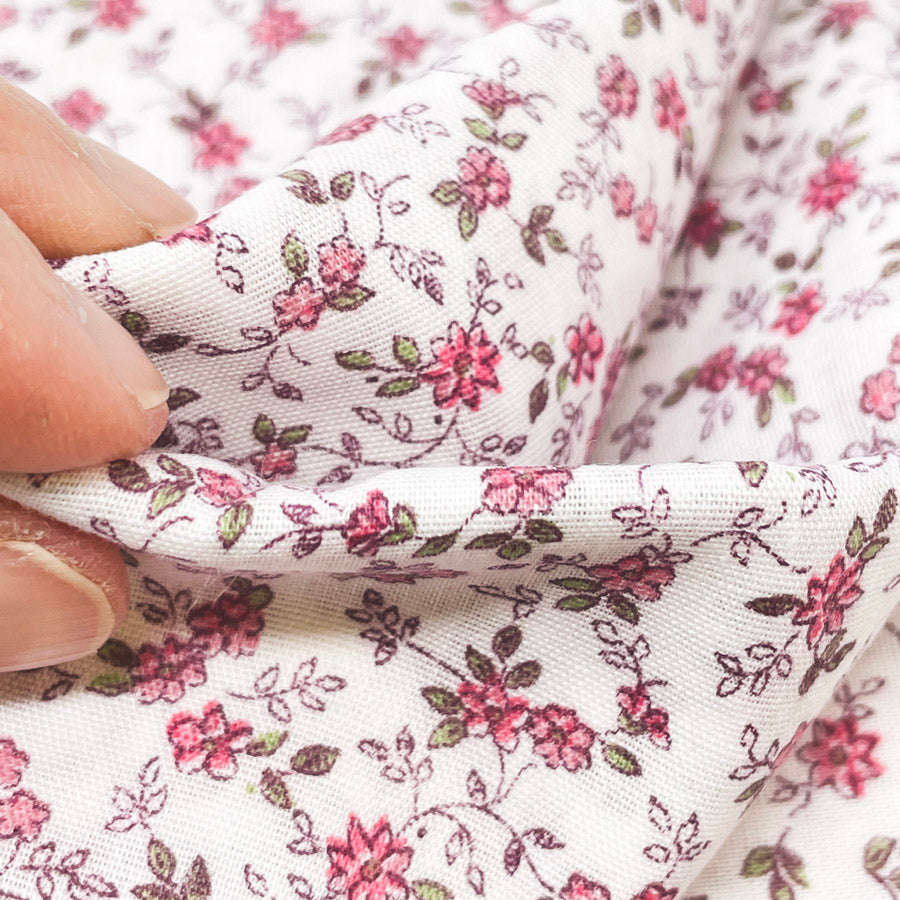 2 Yds x 44" Pink Floral Vintage Quilting Cotton Fabric