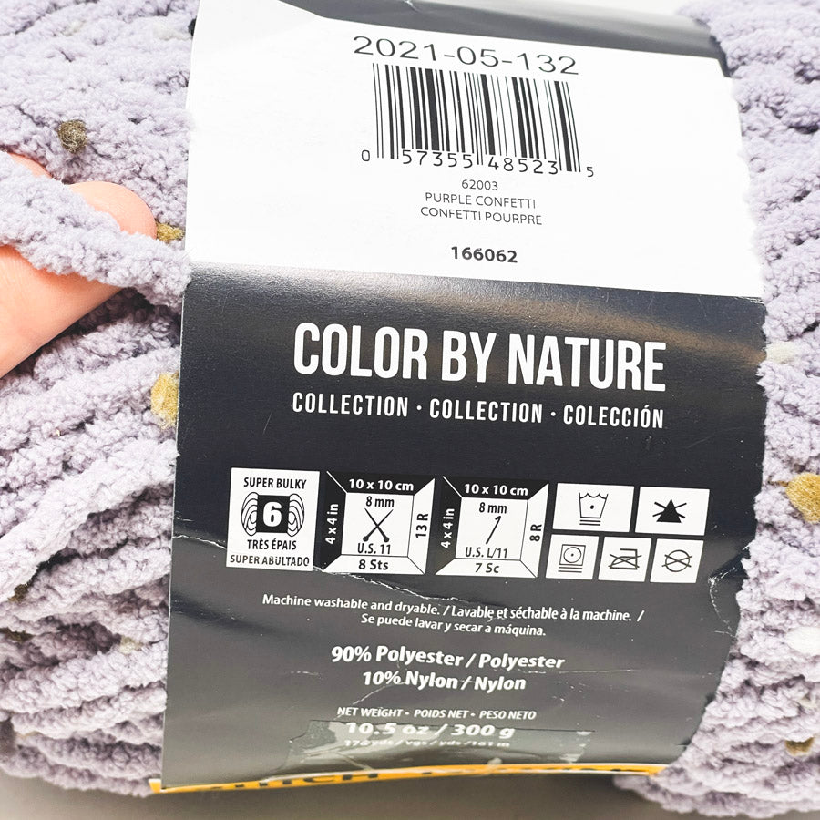 Bernat Blanket Bulky Chenille Yarn Purple Confetti