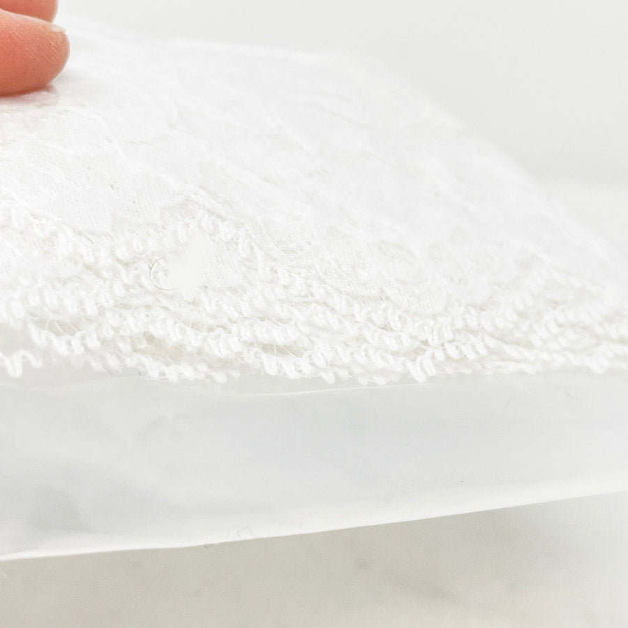 Large Flower Wide White Lace - 4 in wide, 5.5 yds