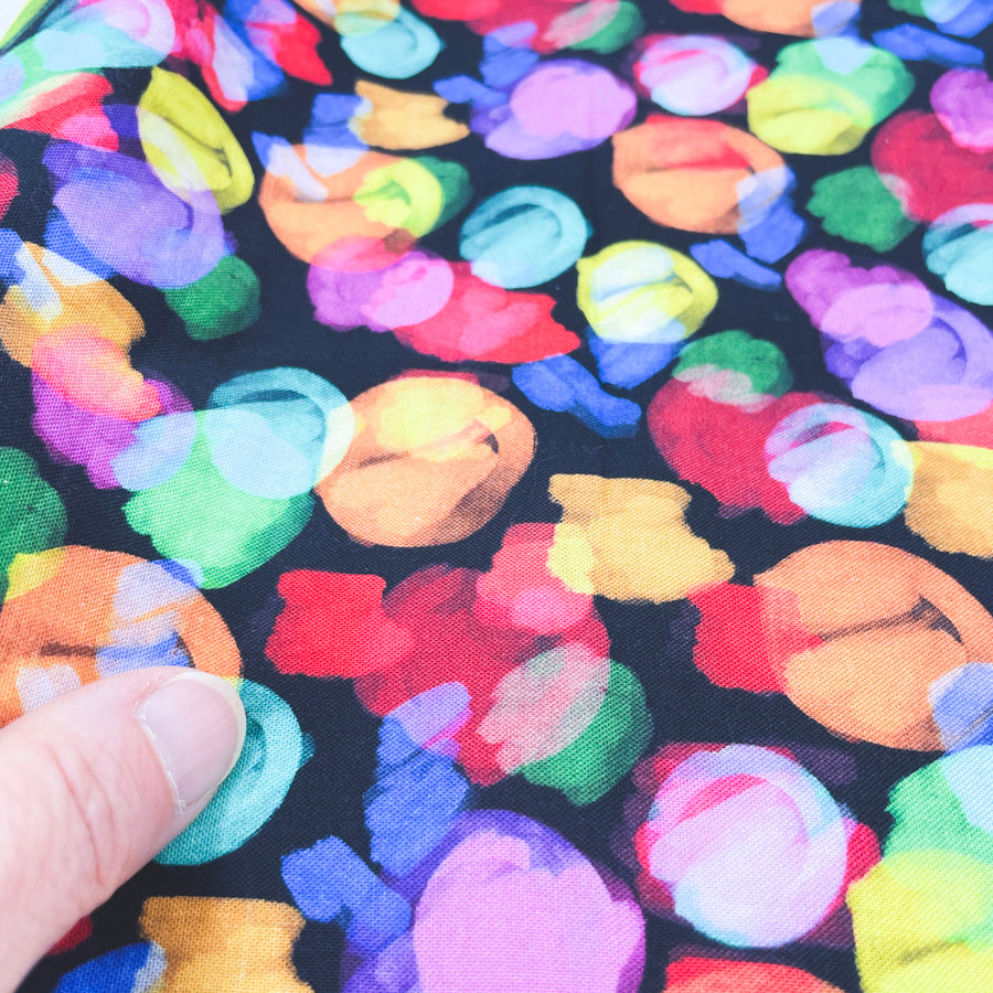 16" x 60" Rainbow Paint Swatch Cotton Fabric Remnant