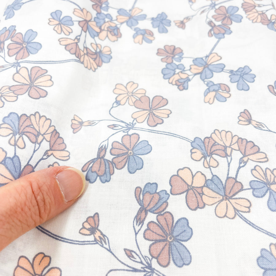 28" x 42" Pastel Floral Quilting Cotton Fabric Remnant