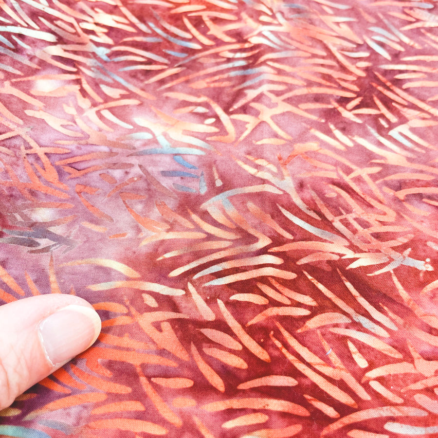 20" x 33" Warm Tones Batik Fabric Remnant