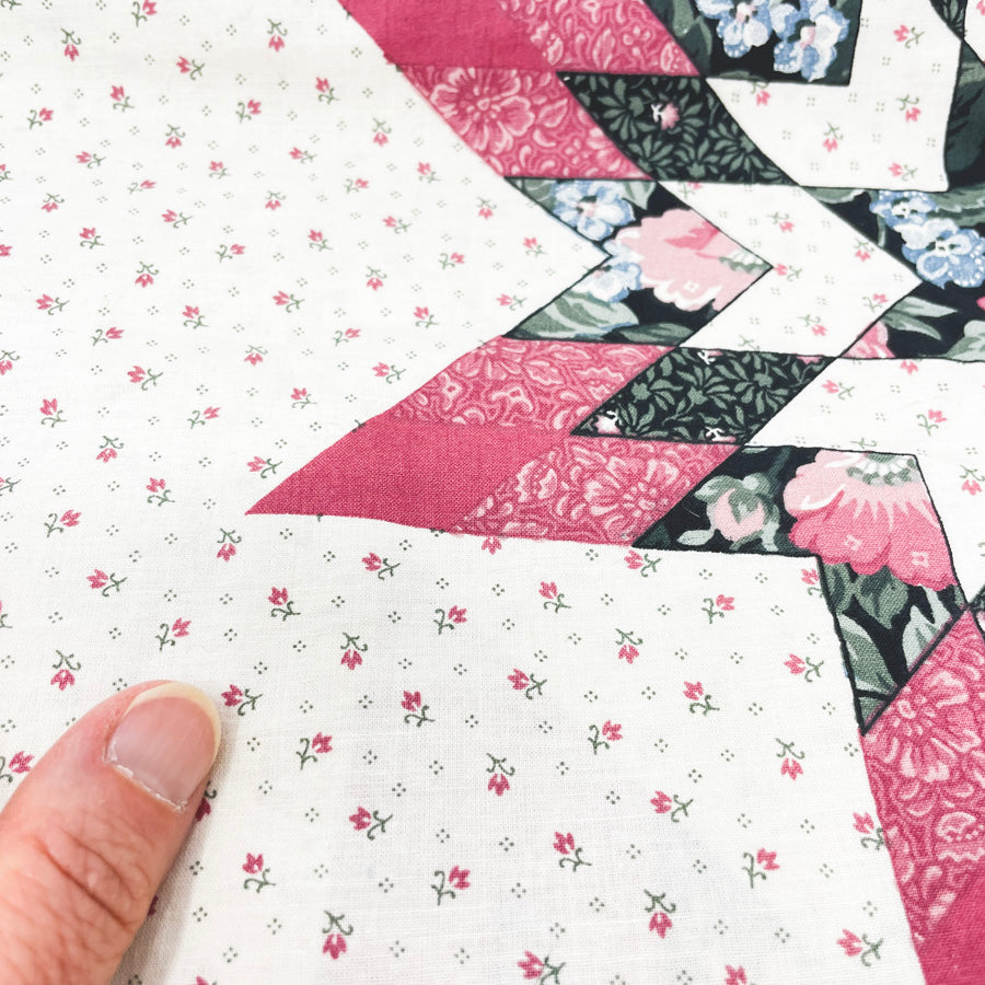 33" x 44" Vintage Quilt Star Cotton Fabric Remnants