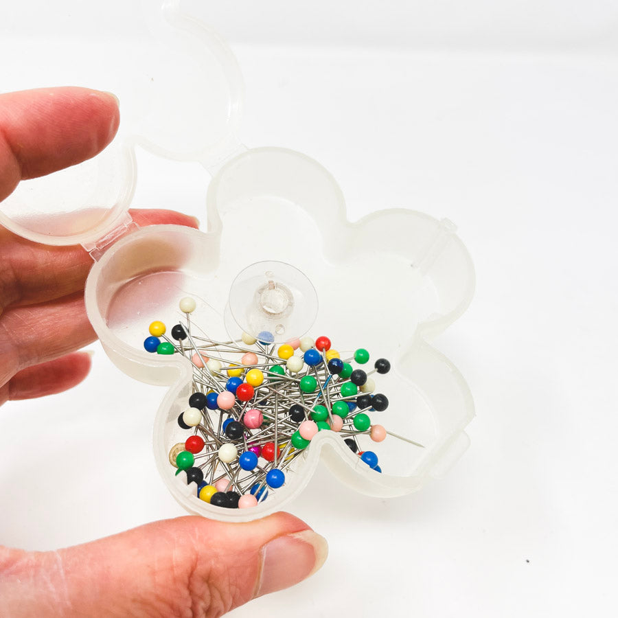 Flower Case with Color Ball Straight Pins