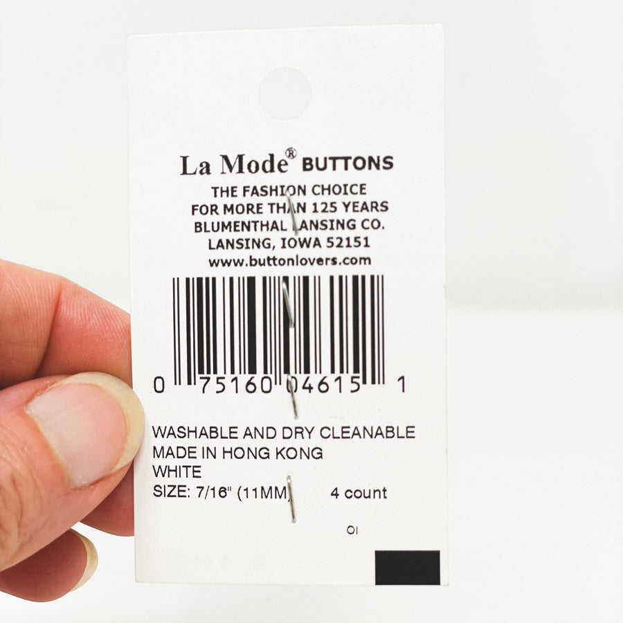LaMode Style 4615 White Shank Buttons (1)