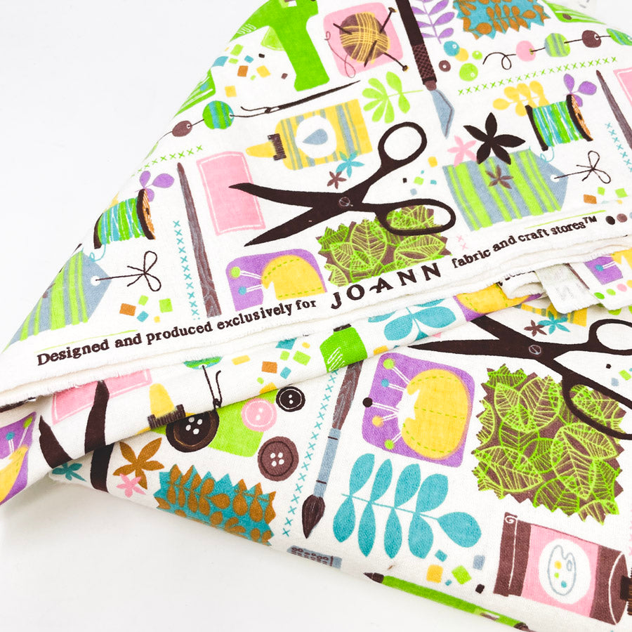 4 Yds x 42" Crafty Flannel/Stiff Cotton Fabric