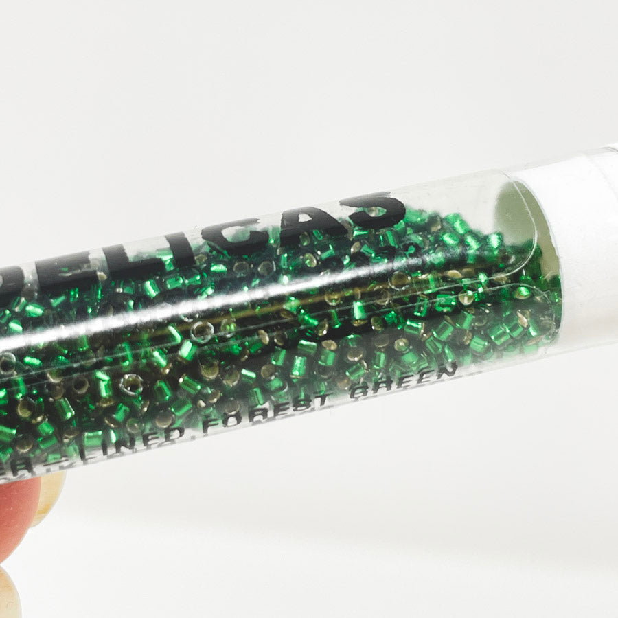 Delicas #11 Green/Silver-lined Green Seed Beads (1)