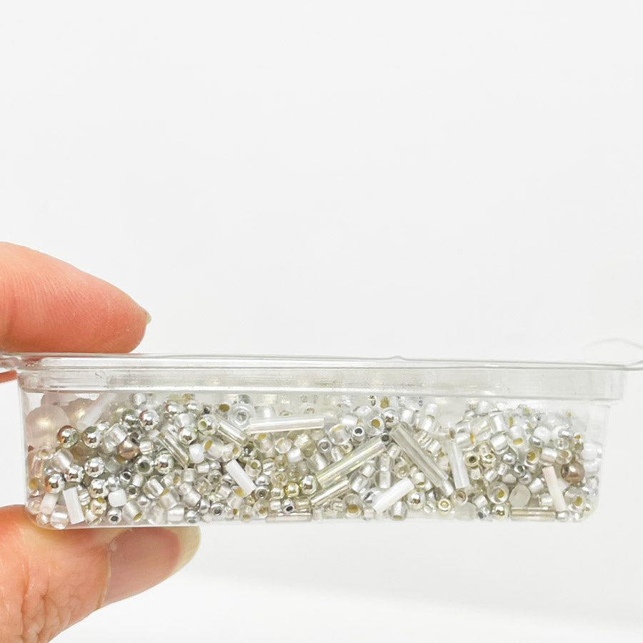 Silver & White Small Bead Soup Pack