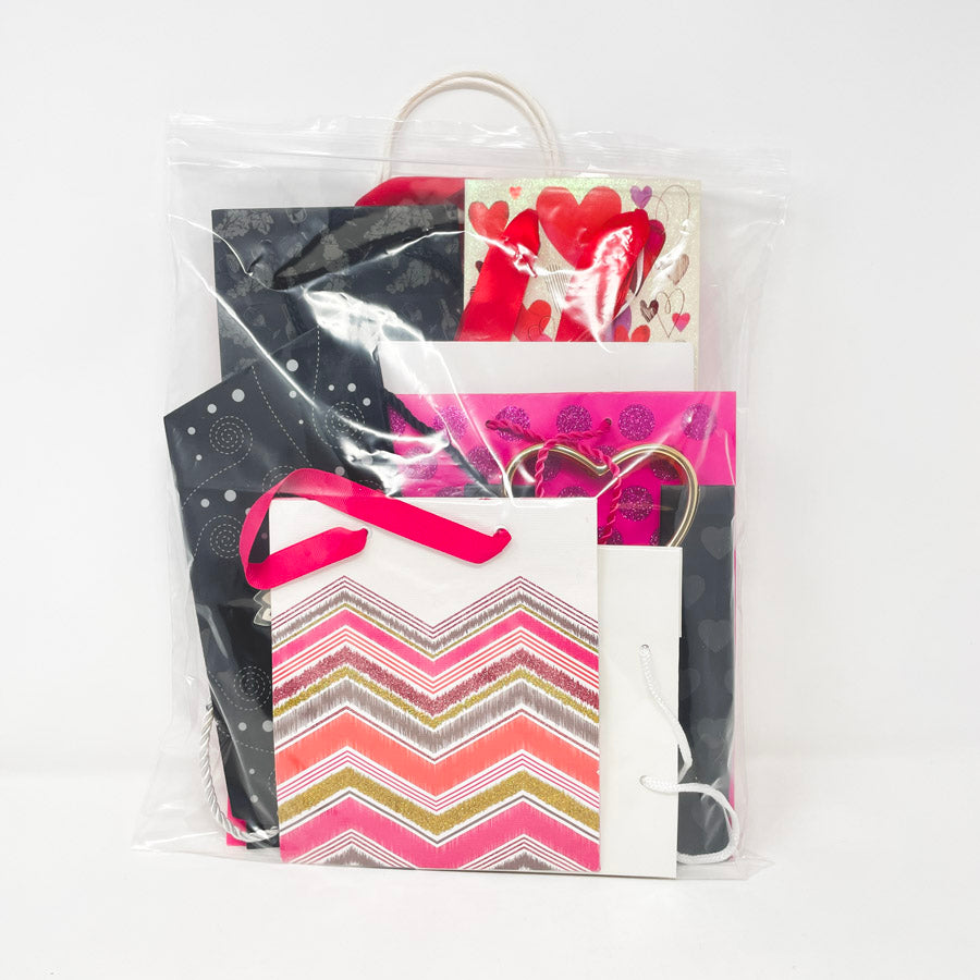 Bundle of Black & Pink Handle Gift Bags