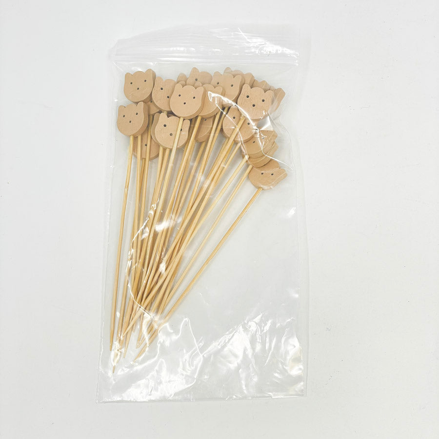 Bear-Shaped Bamboo Cocktail Picks