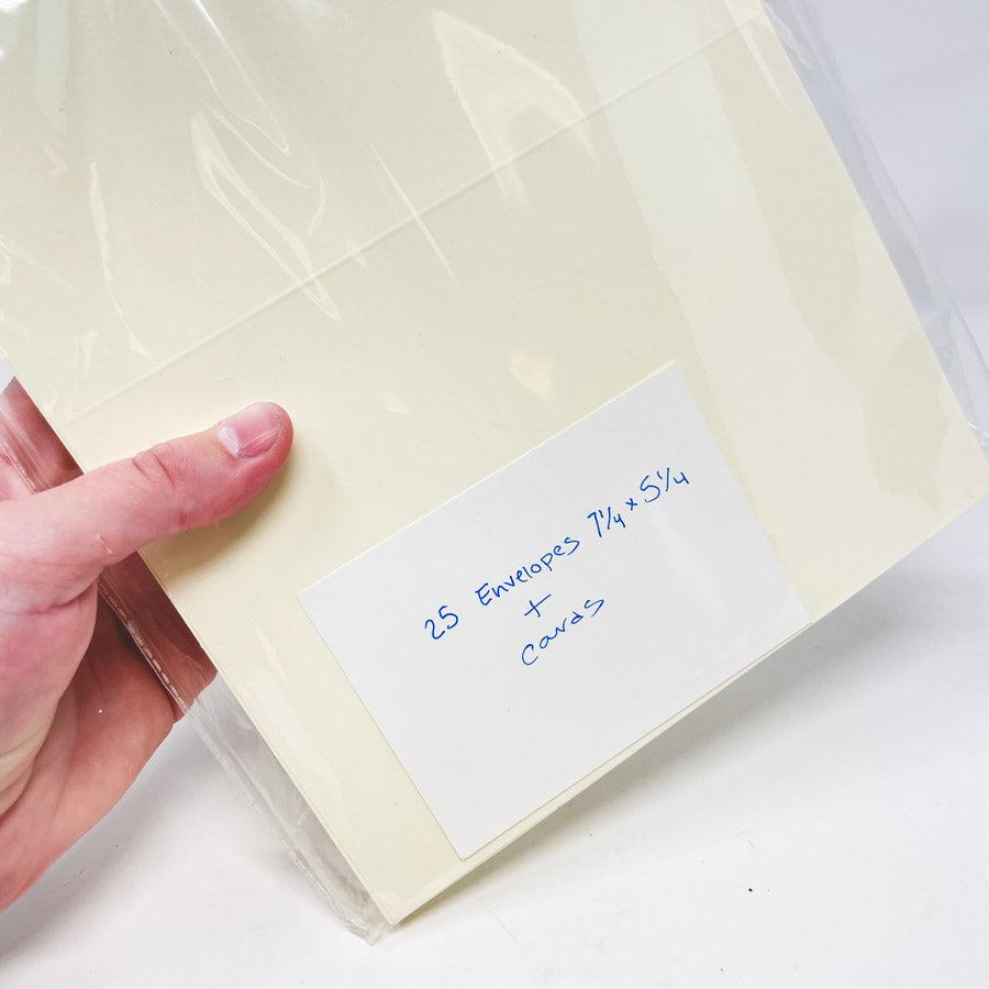 Cream Card & Envelope 5 1/4"x 7 1/4" Set - 25 ct