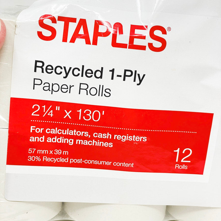 10 Pack of Staples 2.25" Paper Rolls