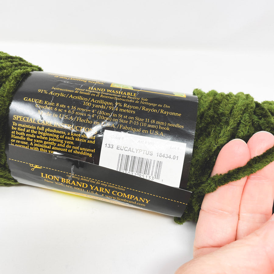Lion Brand Chenille Yarn - 133 Eucalyptus