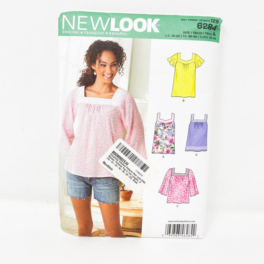 New Look 2014 Blouse Sewing Pattern 6284 - Size A U.S. 10-22