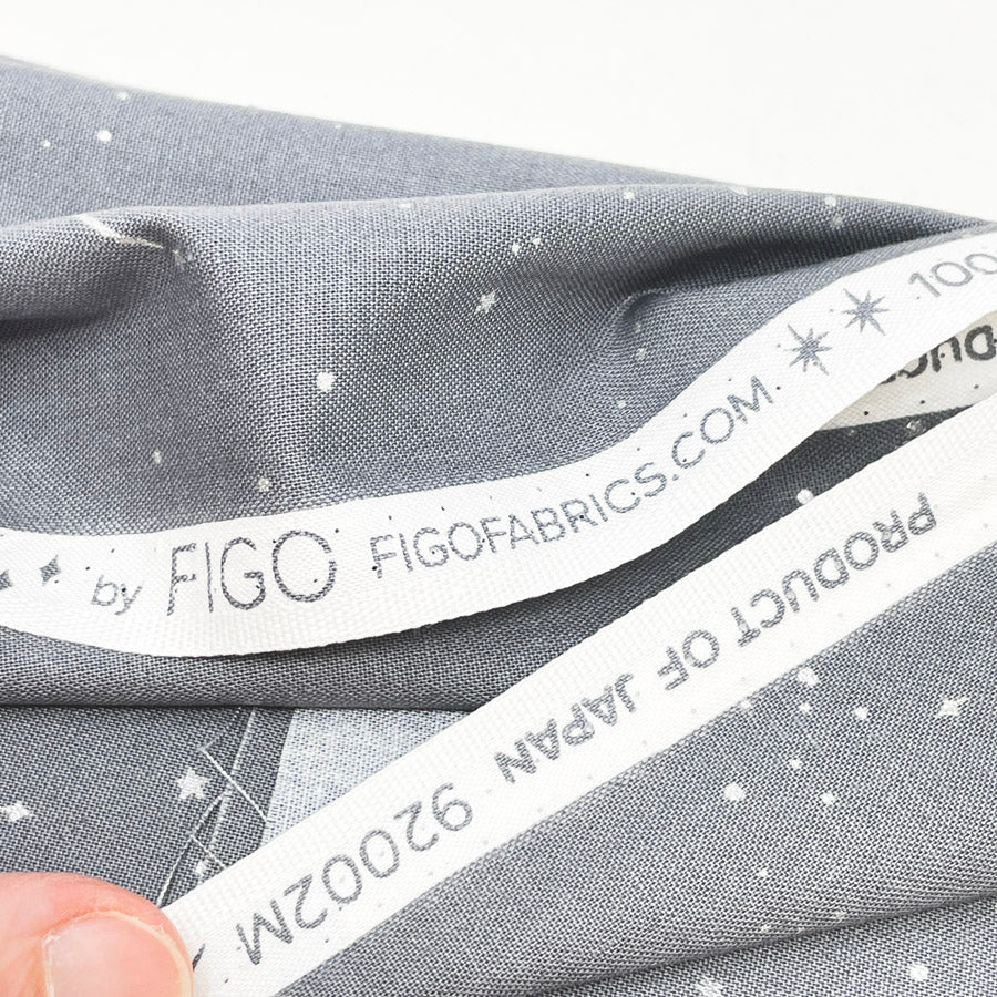 Appx 1 yd - Grey Shooting Stars Cotton Fabric