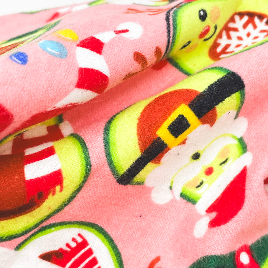 Appx 1 yd - Christmas Avocado Flannel Fabric