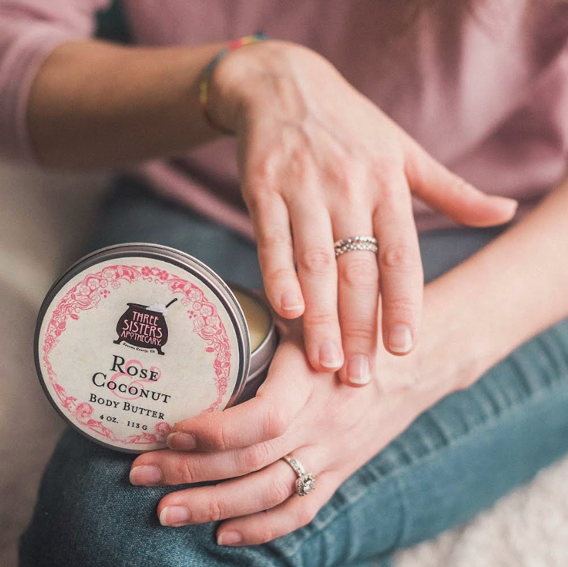 NEW // Three Sisters Apothecary Body Butter - Rose & Coconut 4 oz.