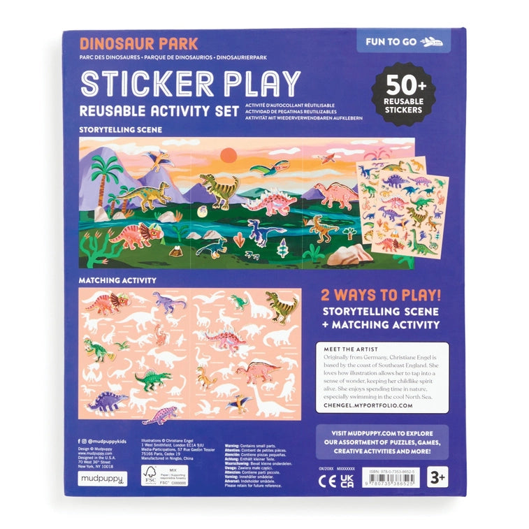 NEW // Dinosaur Park Sticker Play Reusable Activity Set by Mudpuppy