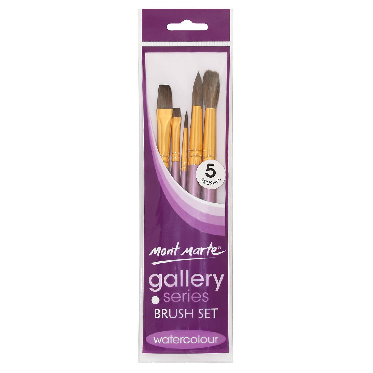 NEW // 5pc Watercolor Brush Set – Mont Marte Gallery Series