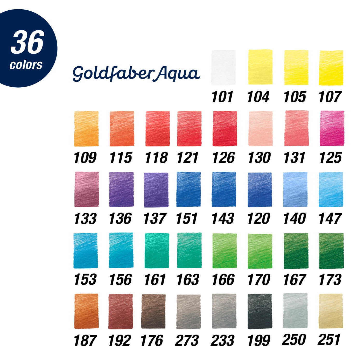 NEW // Faber-Castell Goldfaber Aqua Watercolor Pencils, Tin of 36