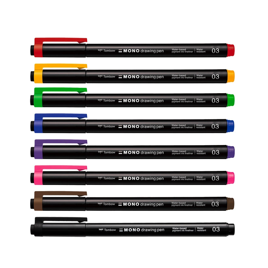 NEW// Tombow Mono Drawing Pen Colors, 8-Pack