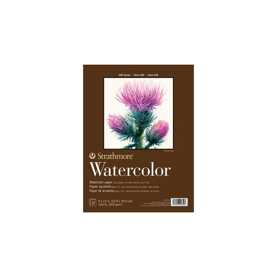 NEW // Strathmore 400 Series Watercolor Paper – 9" x 12" Tape Bound Pad