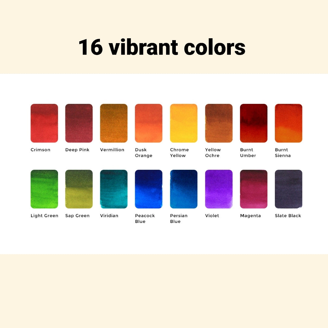 NEW // Viviva Original Colorsheets - 16 Handmade Watercolors