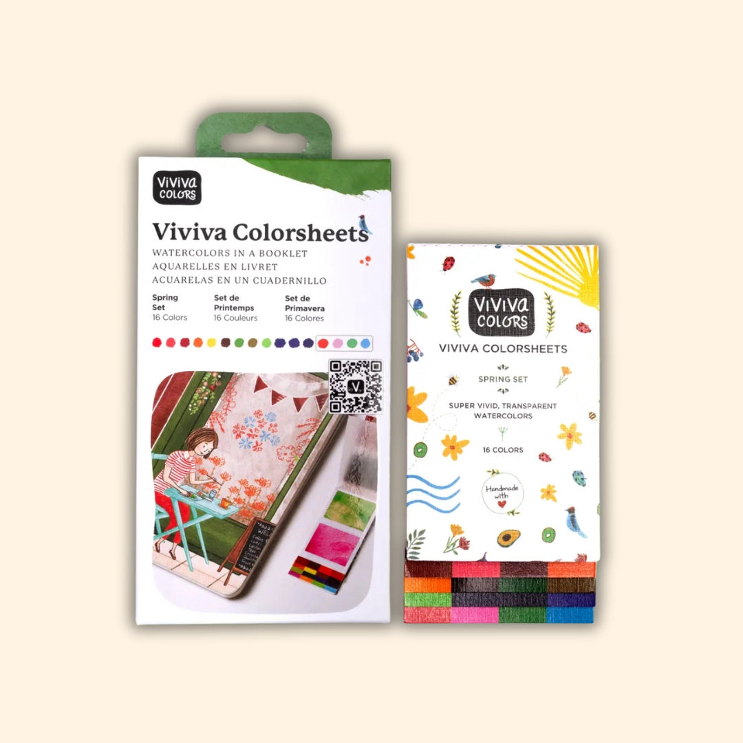 NEW // Viviva Spring Colorsheets - 16 Handmade Watercolors