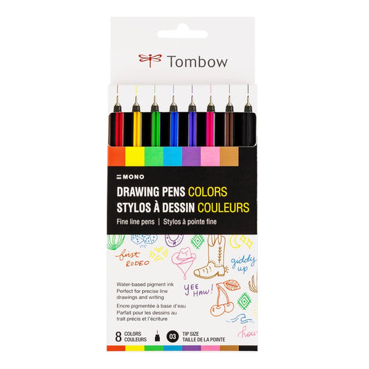 NEW// Tombow Mono Drawing Pen Colors, 8-Pack