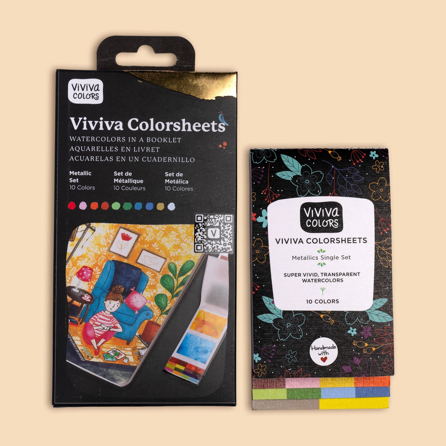 NEW // Viviva Metallic Colorsheets - 10 Handmade Watercolors